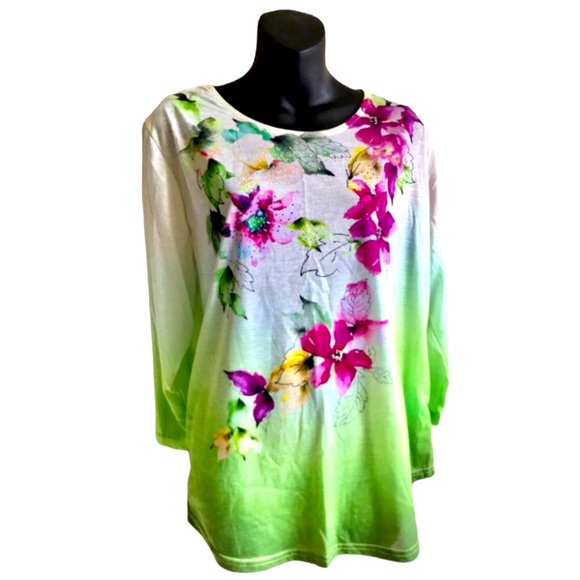 NWT Peachy Floral Top. Size L - Picture 1 of 4